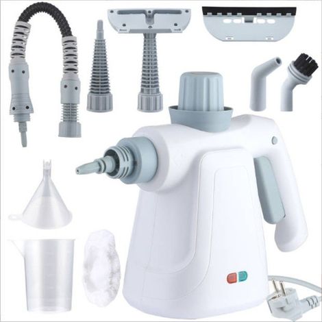 Nettoyeur vapeur à main 1000W portable 280 ml avec accessoires, décapeur vapeur multifonction pour cuisine, vitres, joints, voiture et meubles (1/5)