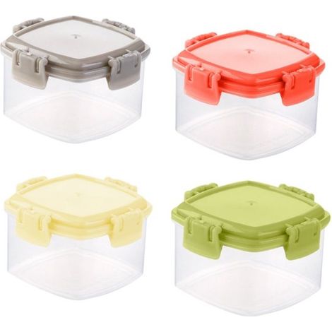 Kleine Vorratsdosen mit Deckel – Mini-Kunststoffbehälter – Ideal für Salatdressings, Soßen, Dips, Kräuter und Salate (1/5)