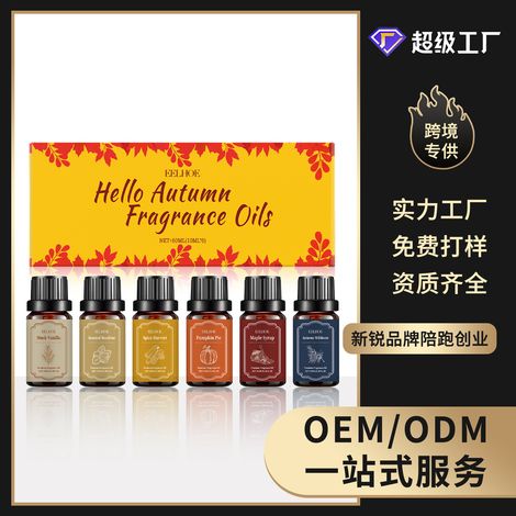Coffret d'huiles essentielles d'aromathérapie automnales : Diffuse un parfum chaleureux pour créer une ambiance apaisante. Coffret d'huiles essentielles d'aromathérapie – 60 ml (6 x 10 ml) -- AKRACING (1/5)
