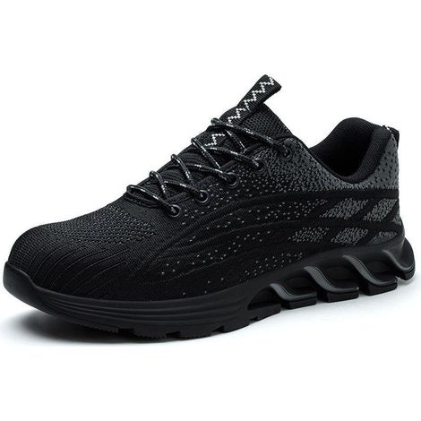 Flyknit-Arbeitsschuhe für Herren mit Stahlkappe, druck- und durchtrittsicher, leicht, rutschfest und abriebfest, für Baustellen (1/5)