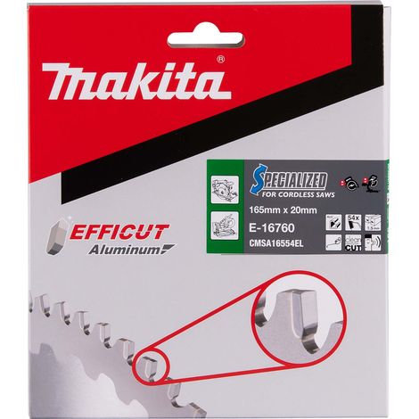 Lame de scie pour aluminium Makita E-16760 165x20 mm Z54 -3°