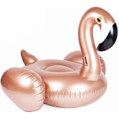Bouée flamant rose, matelas gonflable, transat de piscine, jouets aquatiques, amusant (or rose) (1/4)