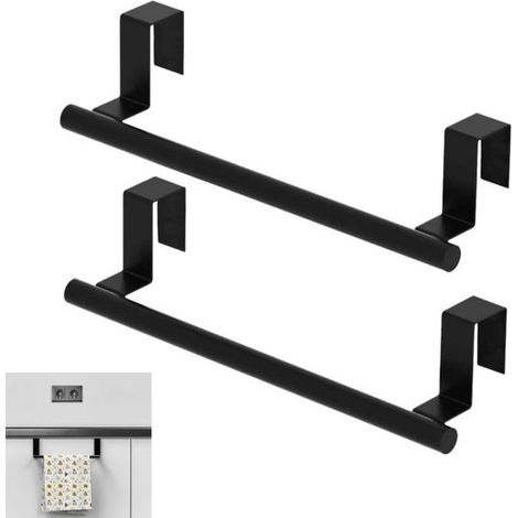 2er-Pack Hängender Geschirrtuchhalter, Türorganizer für Küche/Bad, schwarz, 240 x 62 x 28 mm (1/4)