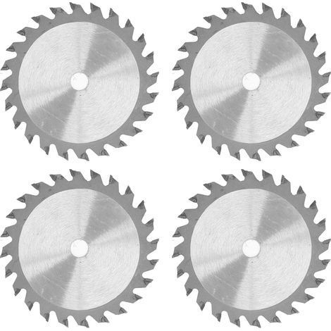 4 Hartmetall-Kreissägeblätter, 85 mm, 24 Zähne, 3000 U/min, zum Schneiden von Holz und Kunststoff, 4er-Pack, 10 mm/0,4 Zoll Bohrung (1/5)