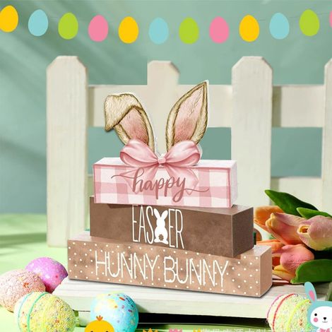 Lapin En Bois - Décoration De Pâques - Figurine Rustique Pour Tableau Festif, Appui-Fenêtre, Étagère - 1 Pièce (1/5)