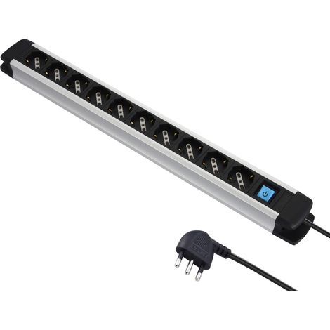 Electraline 61903 Multipresa Alu-Line 10 Posti Polivalenti, Schuko +10/16 A (1/5)