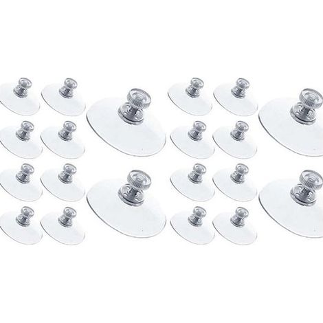 Lot de 20 ventouses transparentes avec vis filetée, diamètre 50 mm (1/2)