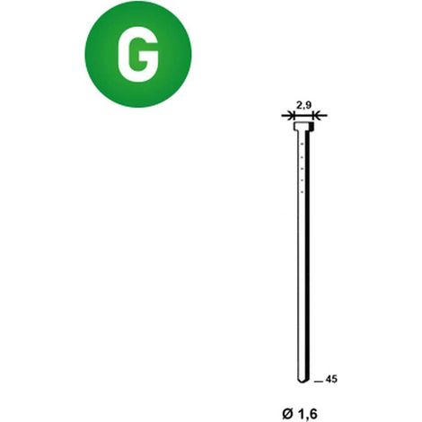 2 000 Pointes Brads Galvanisées en Bande 20° (Pack) - 1.6/2.9x45 mm - D-Work (1/4)