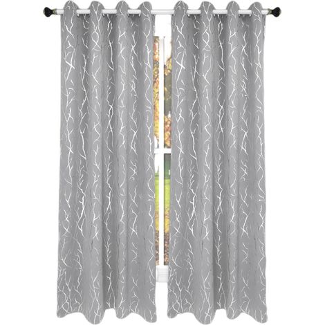 Rideaux occultants argentés, rideaux isolants thermiques, adaptés à la chambre et au salon (2 pièces, 132 x 274 cm).