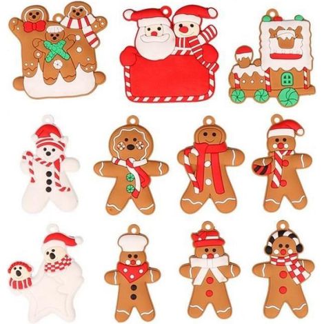 Figurine Suspendue - - Bonhomme en Pain d'Epice - PVC - Décoration de Noël - Mixte