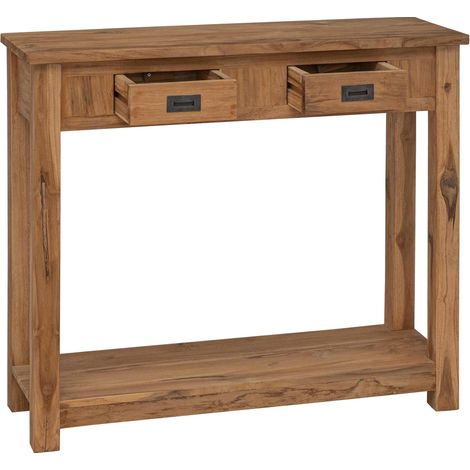 Maison Exclusive - Table console Naturel 90 x 30 x 80 cm Bois de teck massif (1/5)