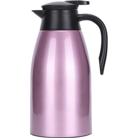 Bouteille isotherme 2L grande capacité en acier inox, bouteille café thermique violette (1/5)