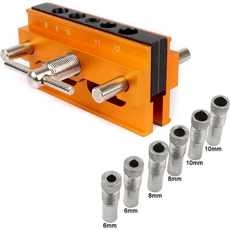 Localisateur de perçage droit (métrique orange) Outil de perçage droit, gabarit de perçage, poinçon pour tourillons, accessoire de bricolage pour la décoration et le travail du bois, douille de perçag (1/5)