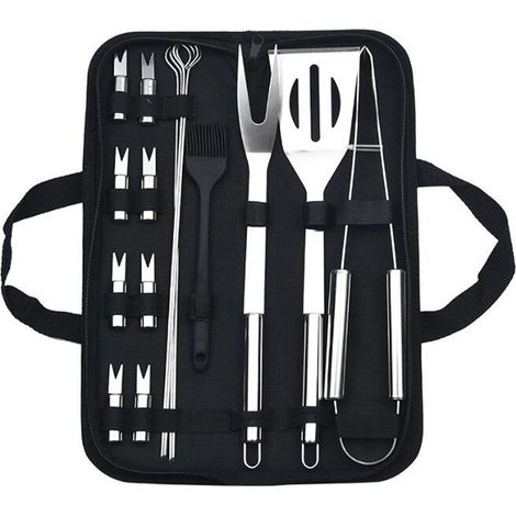 Nazalus-Sale Edelstahl-Grill-Set, 16-teilig, Kombinations-Grillwerkzeug, Outdoor-Multifunktions-Grill-Set, 16-teilig