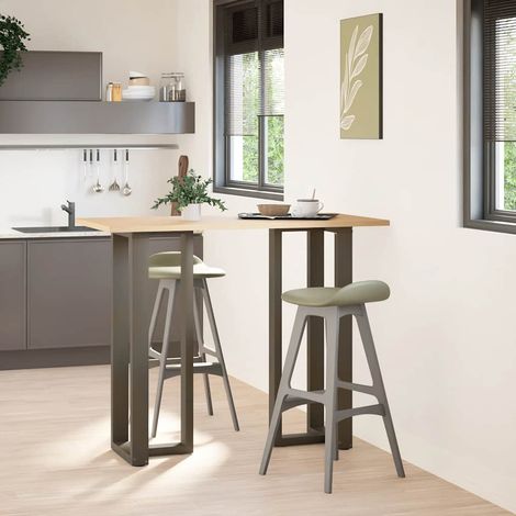 vidaXL Bar Table Legs T-Shaped 2 pcs Natural Steel 40x35x(110-111) cm Steel (1/5)