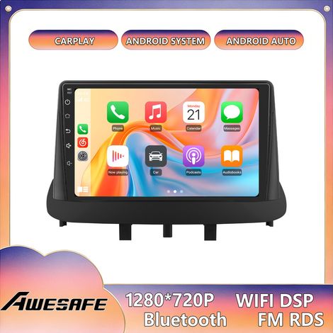 AWESAFE Autoradio Android 13 per Renault Megane 3 (2008-2014) 2GB+32GB con schermo touch 9'' CarPlay GPS Bluetooth Android Auto