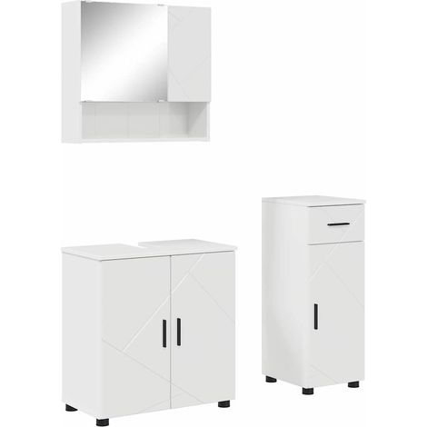 Juego de muebles de baño con cajón con puerta 3 pcs brillante vidaXL