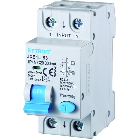 ETTROIT Disjoncteur différentiel 1P+N 20A 300mA 220V 6KA - JX272063 (1/3)