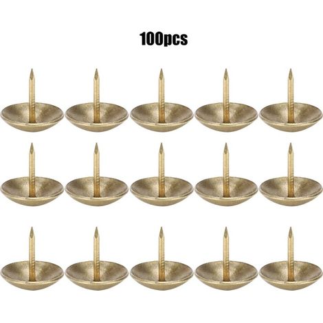 100 Clous de Tapissier Bronze Cyan Fer Boîte en Bois Quincaillerie Décorative pour Meubles (1/5)