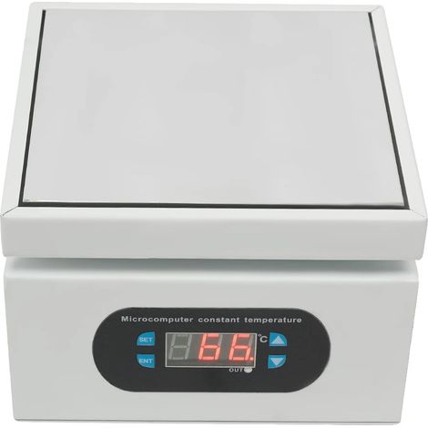 Plaque Chauffante, Puissance de 500W, Plage de Température Réglable Jusqu'à 300°C, Chauffage Rapide, Matériau en Alliage d'Aluminium Durable, Système de Protection Contre la Surchauffe