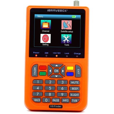 Buscador digital de satélites V9 con pantalla LCD. Medidor de señal. Pantalla LCD de 3,5 pulgadas. Color naranja. (1/5)