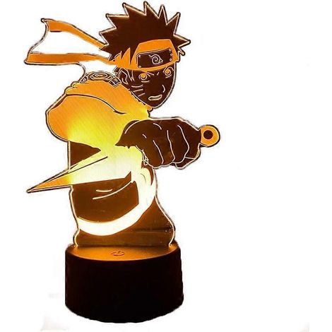 Lampe de table LED 3D stéréoscopique Uzumaki Naruto, inspirée du dessin animé animé, avec télécommande. Décoration intérieure intelligente et créative. Veilleuse de Noël. (1/5)