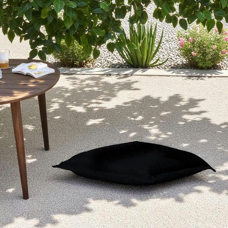 Pouf coussin de sol extérieur imperméable - noir ARTA (1/3)