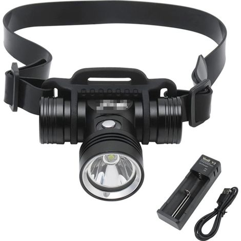 Lampe frontale submersible rechargeable IPX8 Lampe frontale étanche Super lumineuse 1000 lumens 3 modes d'éclairage Lampe frontale de natation sous-marine 60M avec chargeur