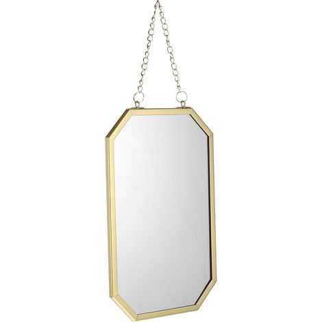 Miroir de Coiffure Mural Carré en Fer avec Surface Miroir Haute Définition et Design Simple pour Salle de Bain et Chambre à Coucher (1/5)