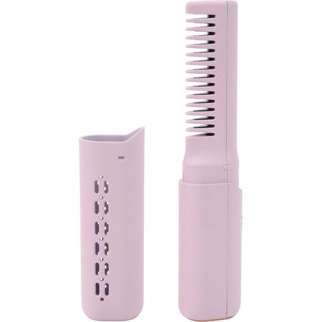 Mini lisseur rechargeable, 3 températures réglables, batterie 2000 mAh, anti-brûlure, port USB-C, sans fil, pour tous types de cheveux, violet. (1/5)