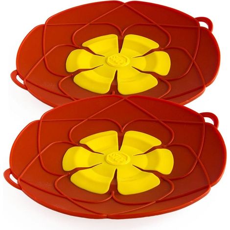 Lot de 2 couvercles anti-débordement en silicone pour (1/4)