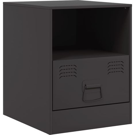 Maison Exclusive - Nachttisch Schwarz 34,5x39x44 cm Stahl