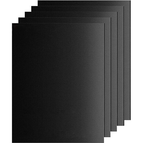 Tapis de Cuisson, 5 Pièces 50 40cm Papier Barbecue ​Anti-Adhérent Réutilisable Nettoyable, Grille BBQ Mats pour Fours Assistés/Charbon/Gaz/Grill électrique
