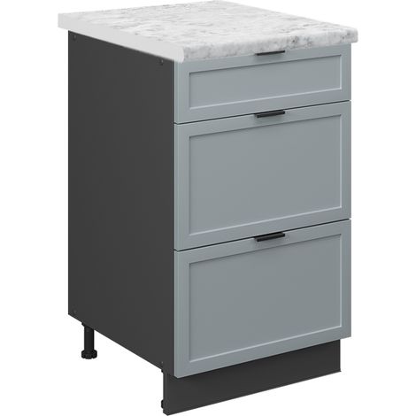 Küchenschränke Fame-Line, Hellblau-grau, 50 cm , AP Marmor, Vicco