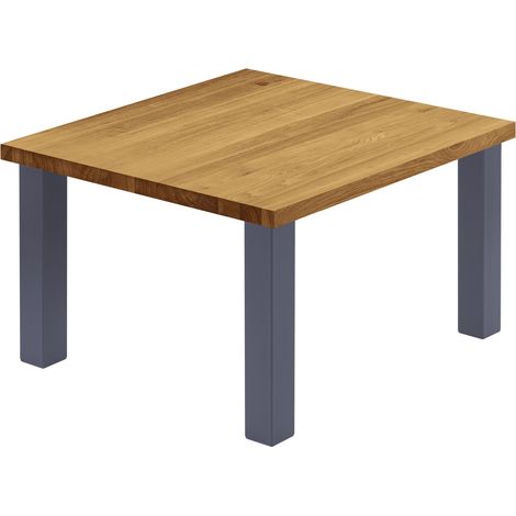 LAMO Manufaktur Esstisch Küchentisch, 60x60x47 cm (AxBxH), Classic, Rustikal / Anthrazit, LKG-01-A-003-7016Cl