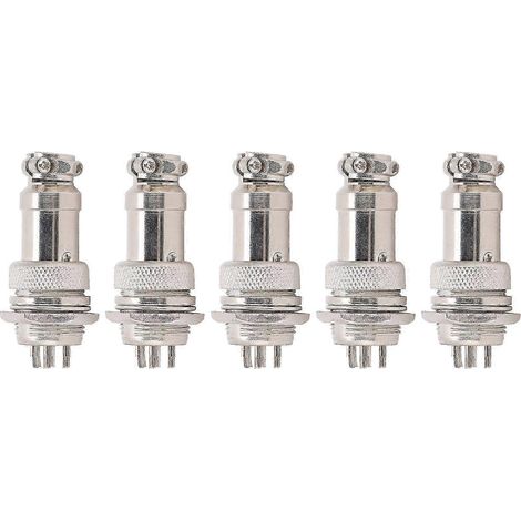 GX16 16-mm-6-Pin-Stecker, 5 Stück Flugzeugstecker und -buchse, Metallsteckverbinder (weiblich/männlich) für Chassis-Platte, 450-V-Netzteil, Gewindeanschluss (1/5)