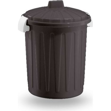 Pattumiera Bidone con Coperchio Chiusura a Ganci 8 Litri Grigio