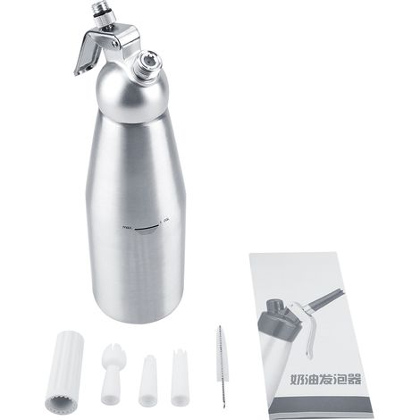 1000ml Distributeur de Crème Chantilly en Aluminium Portable - Outil de Dessert (1/5)