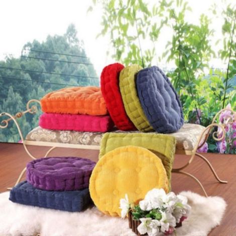 Coussin de Chaise - Maison - Velours Côtelé - Rouge - 40x40 cm - Épaisseur 8-10 cm (1/4)