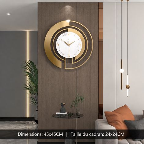 Horloge murale ronde silencieuse WM801 blanc 45 × 45 cm réf 9069 49 × 49 × 7 cm 3,5 kg – Livraison gratuite