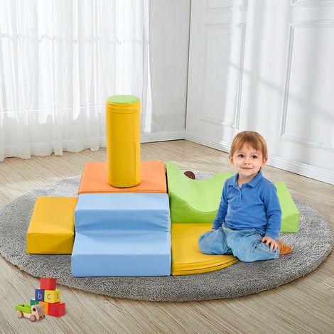 6 TLG Riesenbausteine zum Toben & Klettern Großbausteine für Kinder. Treppe und Rutsche für Kinder - Spielzeug zum Klettern, Rutschen und Krabbeln. im Vorschulalter & Babys Softbausteine, bunt. (1/5)