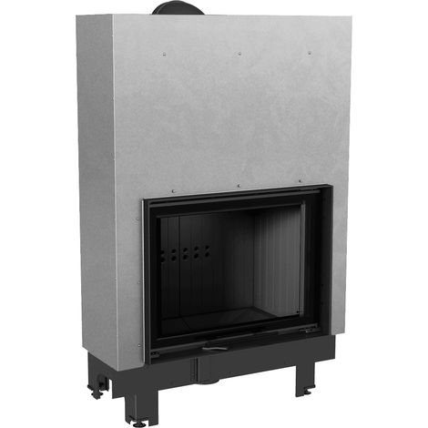 Kamineinsatz aus Stahl KRATKI MBA 17 kW Ø 200 mit Schiebetür schwarz Verkleidung (1/5)