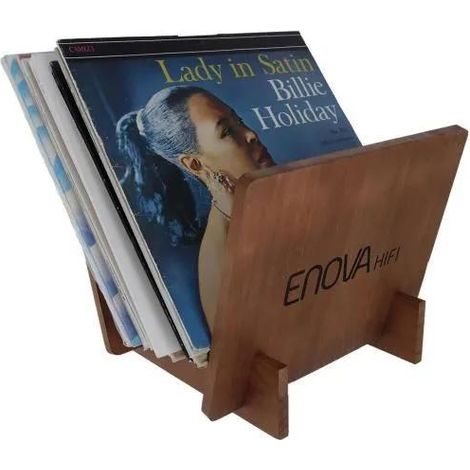 Soporte vinilo Enova HiFi nogal 26.8x28.6 cm 25 discos