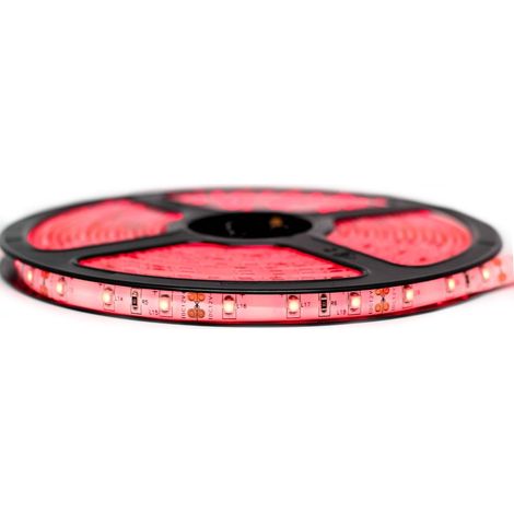 Sysled – Ruban LED 3528 rouge IP65 – 60 LEDs/m – Longueur 1 à 10 mètres – 4,8 W/m – Lumens 420 – Éclairage décoratif intérieur et extérieur (1/5)