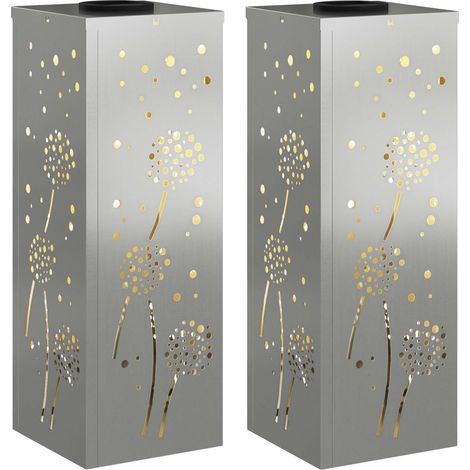 Maison Exclusive - Faro LED solare per sentieri 2 pcs Argento Acciaio zincato