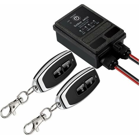 Commutateur à distance sans fil, commutateur à distance RF DC 12V/24V/48V/72V, relais 40A, faisceau de 328 pieds de long. (1/5)