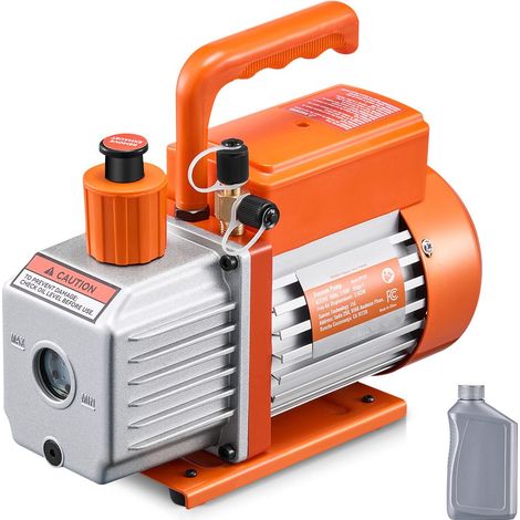 Pompe à vide 100 L/min (3,5 CFM), mono-étage à palettes, pour systèmes R134a R22 R410a, kit AC auto avec bouteille d'huile, dégazage résine, entretien climatisation. (1/5)