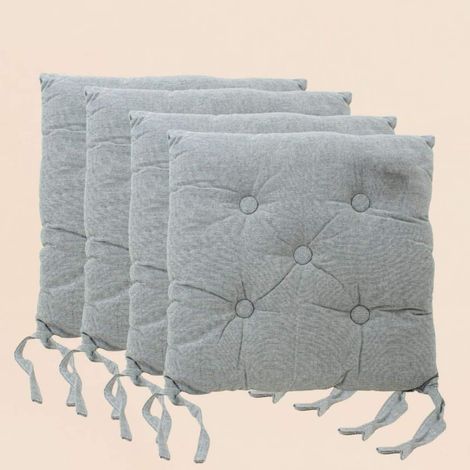 Lot de 4 galettes de chaise vertes capitonnées (1/5)