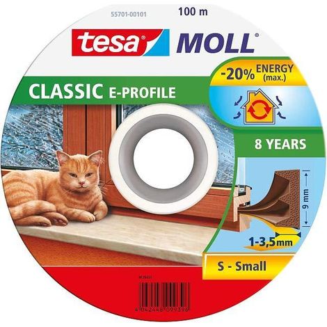 tesa Profilo E gomma marrone 9 mm x 100 m