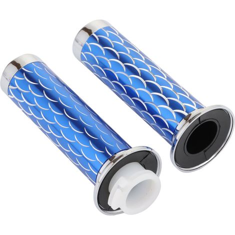 Lenkergriffe für Motorräder/Elektroroller, 124 mm/141 mm, aus blauer Aluminiumlegierung, markantes Design, komfortabel und leicht. Zubehör für Umbauten. (1/4)